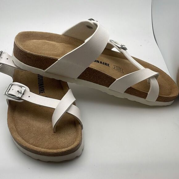 CUSHIONAIRE Women's Cork Footbed Sandal SIZE 8 WHITE - Picture 6 of 8